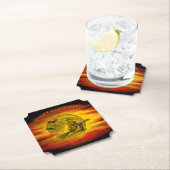 Vliegende heks met zwarte kat, halve nacht kartonnen onderzetters (Insitu)