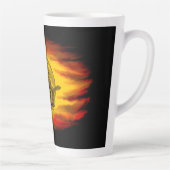 Vliegende heks met zwarte kat, halve nacht latte mok (Rechts)