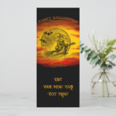 Vliegende heks met zwarte kat, halve nacht menu (Staand voorkant)