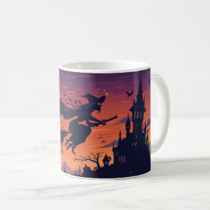Vliegende Heks Mok Klassieke Halloween Koffiekop