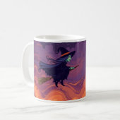 Vliegende Heks Mok | Klassieke Halloween Koffiekop (Voorkant links)