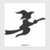 vliegende heks op broomstick silhouette sticker (Vel)