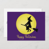 Vliegende heks op de moonlight-kaart briefkaart (Voorkant / Achterkant)