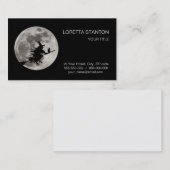 Vliegende heks op heldere maan achtergrond visitekaartje (Voorkant / Achterkant)