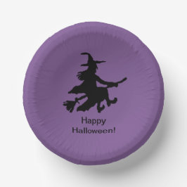 Vliegende Heks - Paars - Gelukkig Halloween - Papieren Kommen