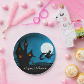 vliegende heks papieren bordje (Feest)