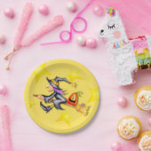 vliegende heks papieren bordje (Feest)