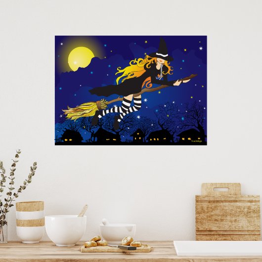 vliegende heks poster (Keuken)