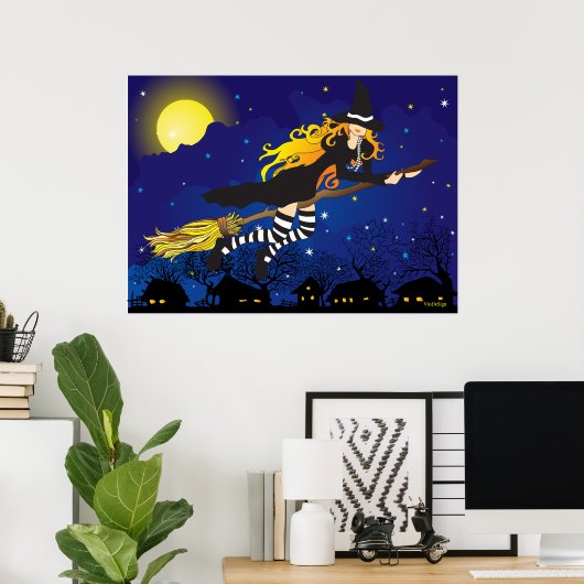 vliegende heks poster (Thuiskantoor)