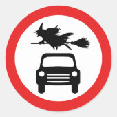 vliegende heks ronde sticker (Voorkant)