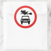 vliegende heks ronde sticker (Tas)