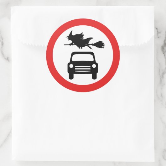 vliegende heks ronde sticker (Tas)