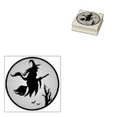 Vliegende heks rubberstempel (Gestempeld)