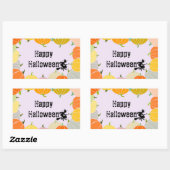 Vliegende heks Spooky Sinaasappel Pompoenen Rechthoekige Sticker (Vel)