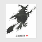 vliegende heks sticker (Vel)