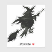 vliegende heks sticker (Vel)