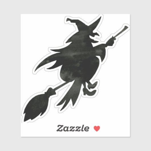 vliegende heks sticker (Vel)