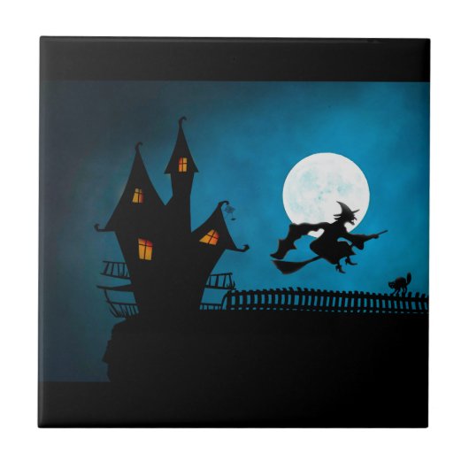 vliegende heks tegeltje (Voorkant)