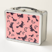 Vliegende heks tussen halve maan bij Halloween nac (Voorkant)