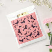 Vliegende heks tussen halve maan bij Halloween nac Bedankzakje (Gezegeld)