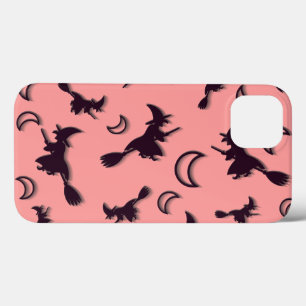 Vliegende heks tussen halve maan bij Halloween nac Case-Mate iPhone Case