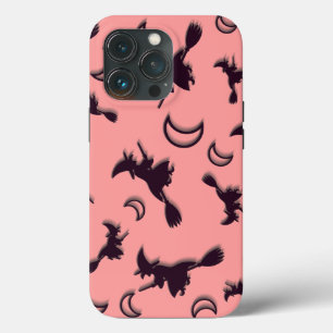 Vliegende heks tussen halve maan bij Halloween nac Case-Mate iPhone Case
