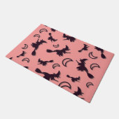 Vliegende heks tussen halve maan bij Halloween nac Deurmat (Schuin)