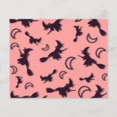 Vliegende heks tussen halve maan bij Halloween nac Flyer (Achterkant)