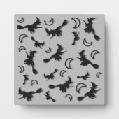 Vliegende heks tussen halve maan bij Halloween nac Fotoplaat (Voorkant)