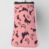 Vliegende heks tussen halve maan bij Halloween nac Golfheadcover (Draai 90)