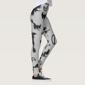 Vliegende heks tussen halve maan bij Halloween nac Leggings (Rechts)