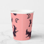 Vliegende heks tussen halve maan bij Halloween nac Papieren Bekers (Rechts)