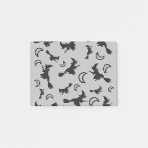 Vliegende heks tussen halve maan bij Halloween nac Post-it® Notes