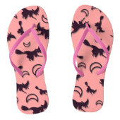 Vliegende heks tussen halve maan bij Halloween nac Teenslippers (Voetbed)