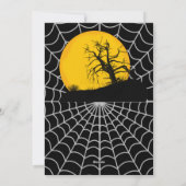 Vliegende Heks Volle Maan Griezige Spreuk Donkere  Feestdagenkaart (Achterkant)