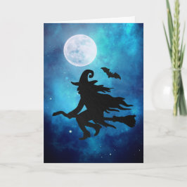 Vliegende Heksen Halloween Groet Kaart