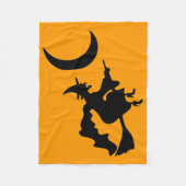 Vliegende Heksen Halloween Silhouet Fleece Deken (Voorkant)