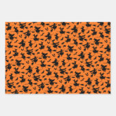 Vliegende heksen, vleermuizen en spinnen patroon inpakpapier vel (Voorkant)