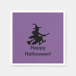 Vliegende Heksenpaars - Gelukkig Halloween Papiere Servet
