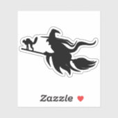 Vliegende heksHalloween silhouet Sticker (Vel)