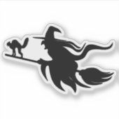 Vliegende heksHalloween silhouet Sticker (Voorkant)
