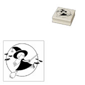 Vliegende heksje kunststempel rubberstempel (Gestempeld)