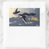 Vliegende hekstickers rechthoekige sticker (Tas)