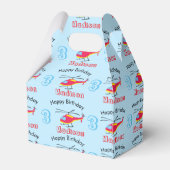 Vliegende helikopter Birthday Name & Age Bedankdoosjes (Achterkant)