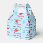 Vliegende helikopter Birthday Name & Age Bedankdoosjes (Voorkant Zijde)