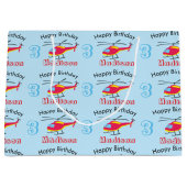 Vliegende helikopter Birthday Name & Age Groot Cadeauzakje (Voorkant)