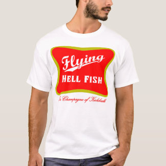 Vliegende Hellfish Champagne - Rood met achterteks T-shirt