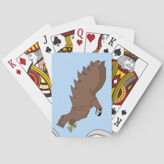 Vliegende hoge jonge adelaar pokerkaarten (Achterkant)