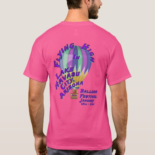 Vliegende Hoge Lake Havasu Stad Arizona Ballon T-shirt (Achterkant)