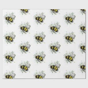 Vliegende hommel, tekening met de vrije hand van e cadeaupapier